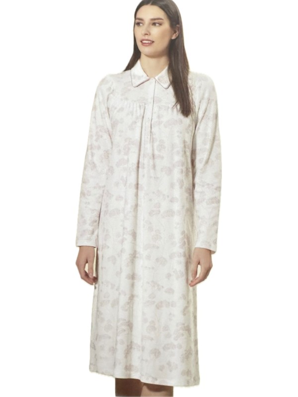 Linclalor Camicia da notte in caldo cotone con collo e manica a raglan art. 292056